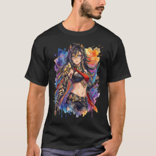 Camiseta Estética Vaporwave de Dehya em Genshin Impact