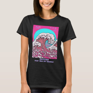 Camiseta Estética Vaporwave Grande Onda de Kanagawa Retrô