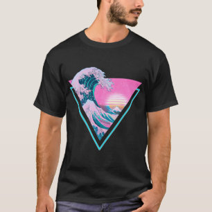 Camiseta Estética Vaporwave Grande Onda Triângulo Retrô