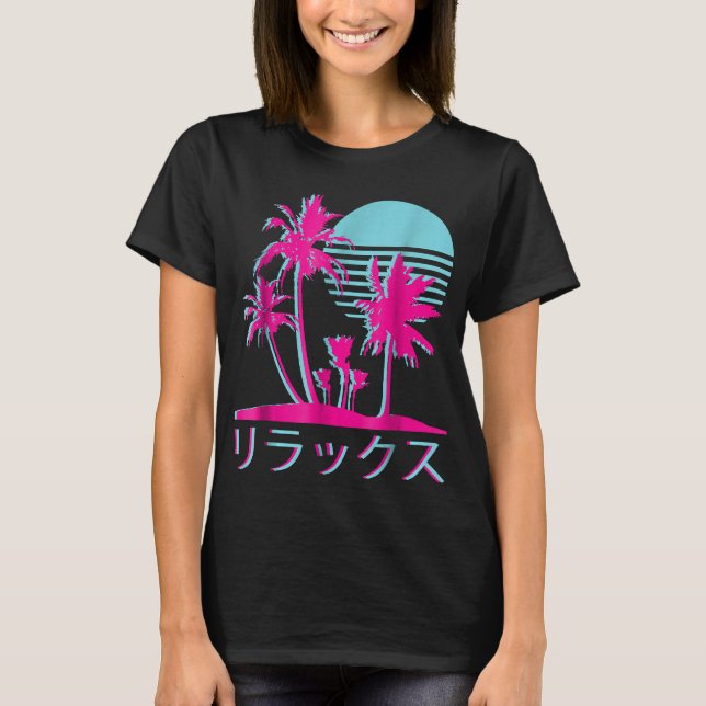 Camiseta Estética Vaporwave Retro anos 80 Otaku Tee 1990 (Frente)