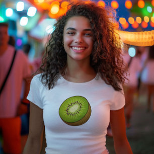 Camiseta estética verde kiwi fofa de verão