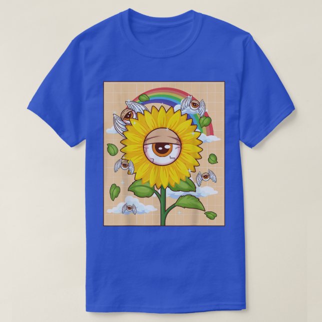 Camiseta Estética Weirdcore Kawaii Sunflower Eye Wingy (Frente do Design)