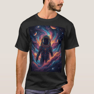 Camiseta Estético Astronauta Cósmico Nebulosa Espaço Gráfic