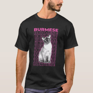 Camiseta Estético de Pastel Gato Birmanês