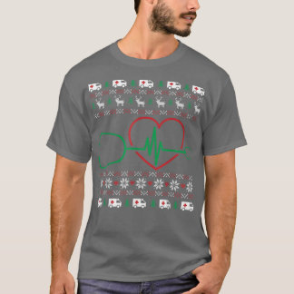 Camiseta Estetoscópio Cardíaco Natal Feio XMas Pj Nurse RN