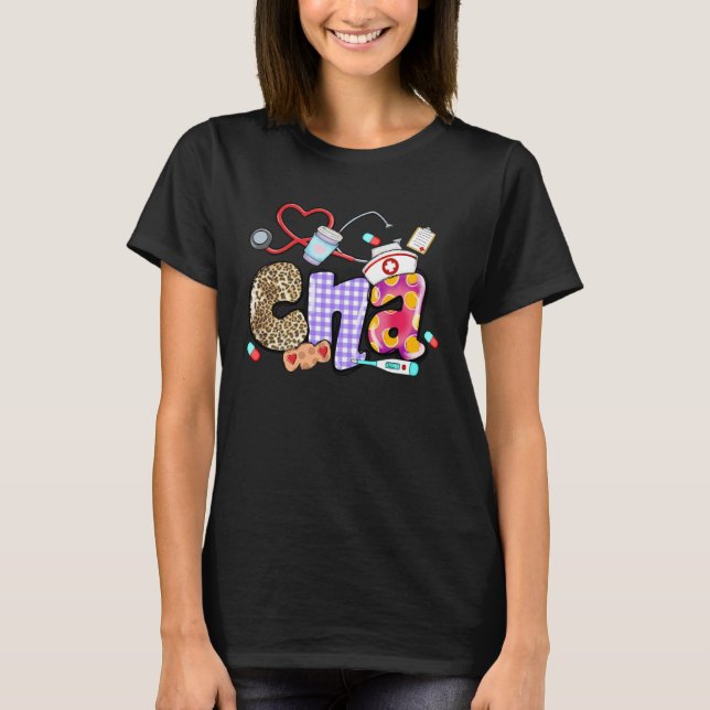 Camiseta Estetoscópio CNA Leopardo  CNA Vida (Frente)