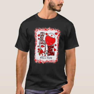 Camiseta Estetoscópio de Amor Enfermeira Vida Dia dos Namor