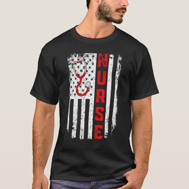 Camiseta Estetoscópio de Enfermeira Americana Doutor A band (Frente)