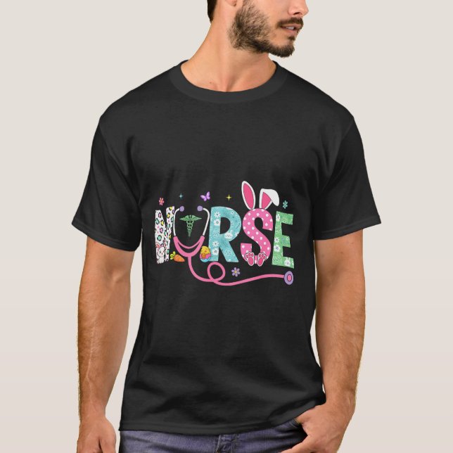 Camiseta Estetoscópio de Orelhas de Coelhinha de Enfermeira (Frente)