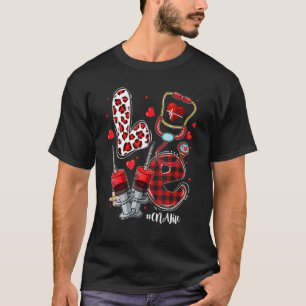 Camiseta Estetoscópio de seringa de amor CNA Vida Enfermeir