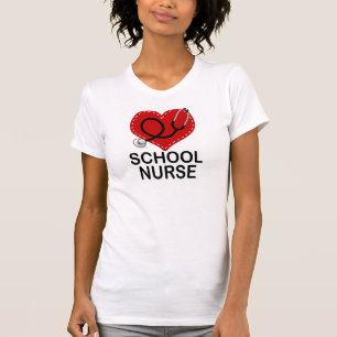 Camiseta Estetoscópio do coração da enfermeira da escola