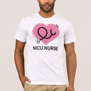 Camiseta Estetoscópio do coração da enfermeira de Nicu