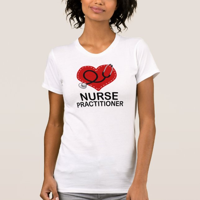 Camiseta Estetoscópio do coração do médico da enfermeira (Frente)