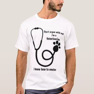 Camiseta Estetoscópio do veterinário no t-shirt dos homen
