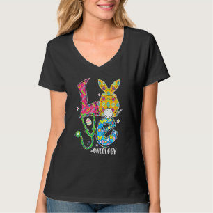 Camiseta Estetoscópio Encantador de Oncologia Enfermeira Co