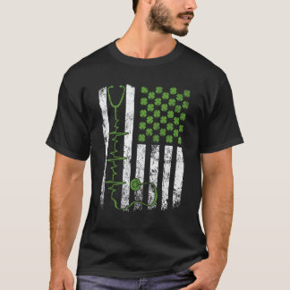Camiseta Estetoscópio Incrível Bandeira Americana Enfermeir