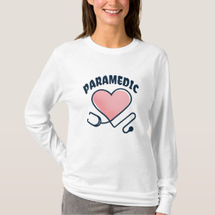 Camiseta Estetoscópio paramédico com coração