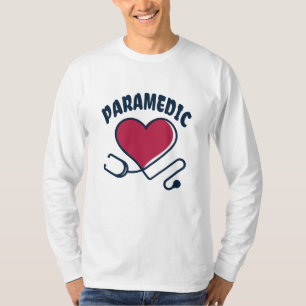 Camiseta Estetoscópio paramédico com coração