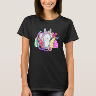 Camiseta Estetoscópio Páscoa Enfermeira Orelhas de Coelho F