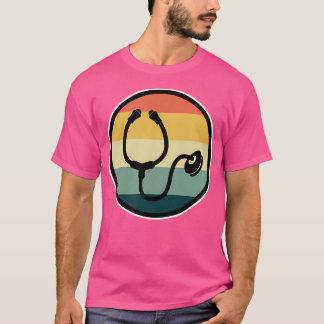 Camiseta Estetoscópio Retro Estetoscópio Médico Escolar Med