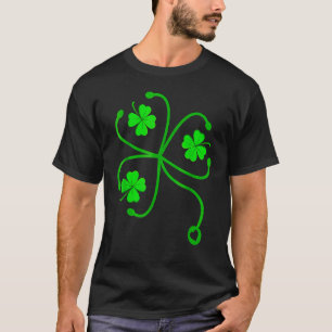 Camiseta Estetoscópio Trevo Irlandês Enfermeira Auxiliar de