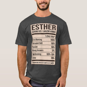 Camiseta Esther Nutrição Fatos Nome Alias Do Apelido Título