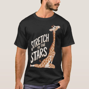 Camiseta Esticar em Direção à Galáxia Girafa de Yoga Positi