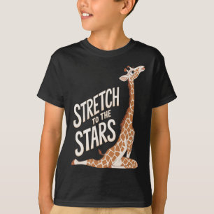 Camiseta Esticar em Direção à Galáxia Ioga Positiva Girafa
