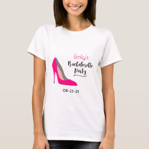 Camiseta Estiletto Rosa Quente - Festa de solteira de Alto