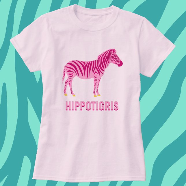 Camiseta Estilheta Zebra Mínima Rosa Moderna (Criador carregado)