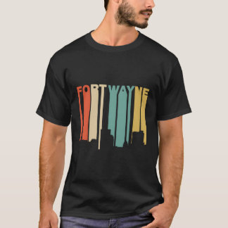 Camiseta Estilo 1970 Fort Wayne Indiana Skyline