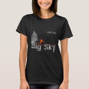 Camiseta Estilo 1980 Big Sky Montana Vintage Skiing T Shirt