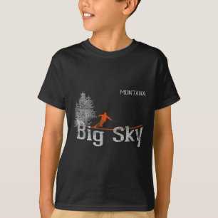 Camiseta Estilo 1980 Big Sky Montana Vintage Skiing T Shirt
