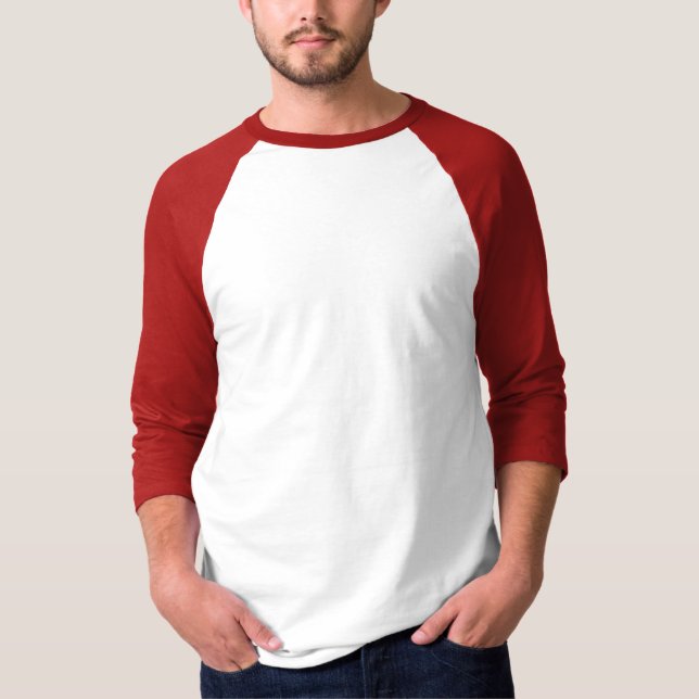 Camiseta Estilo: 3/4 de Raglan básico da Capa (Frente)
