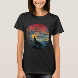 CAMISETA ESTILO ABSTRATO DO UIVO DO LOBO