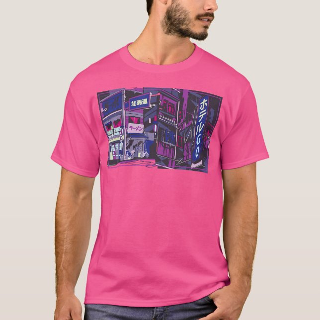 Camiseta Estilo Aestetico de Arte Vaporwave Cyberpunks (Frente)