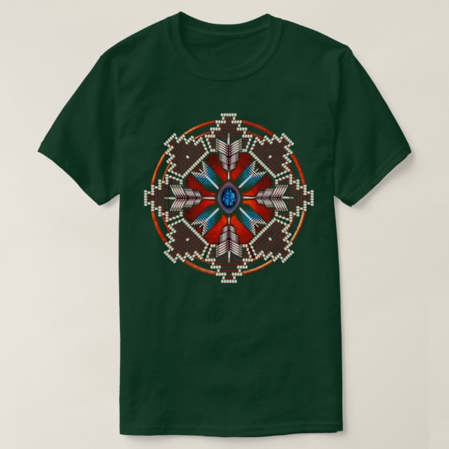 Camiseta Estilo Americano Nativo Mandala 1 (Frente do Design)