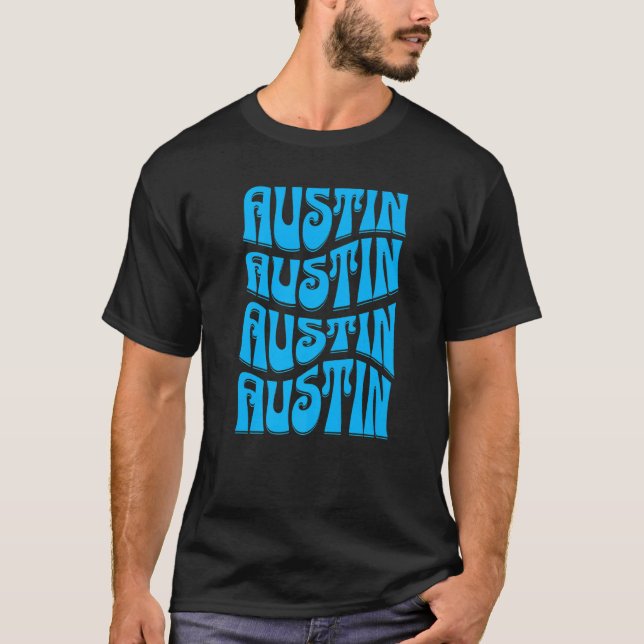 Camiseta Estilo Austin Texas Retro 60s 70s (Frente)