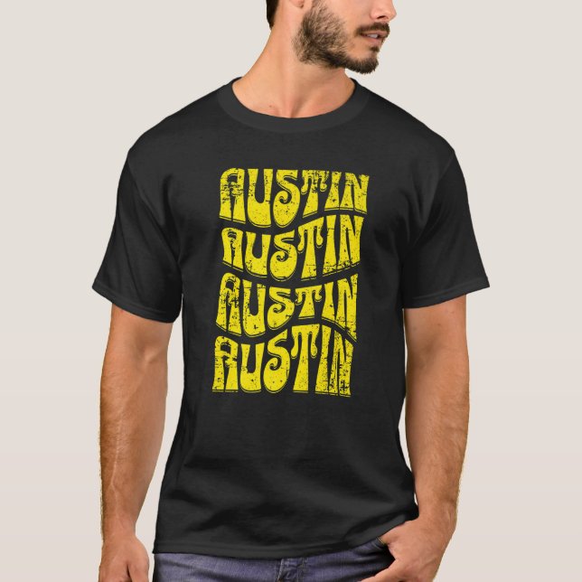 Camiseta Estilo Austin Texas Retro 60s 70s com dificuldades (Frente)