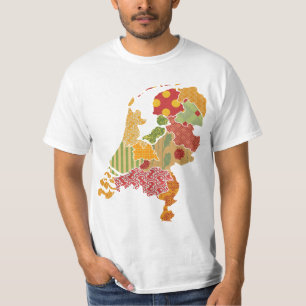 Camiseta Estilo boémio dos retalhos do mapa da província
