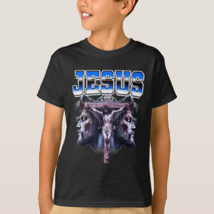 Camiseta Estilo Bootleg Jesus Cross Christian dos anos 90