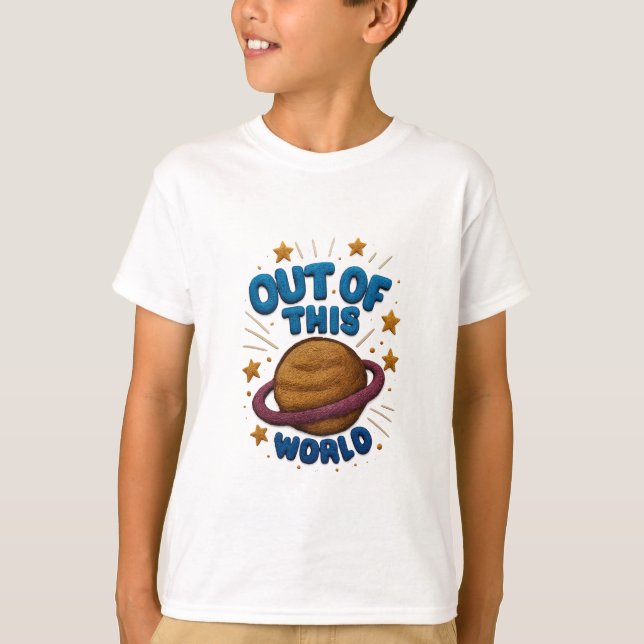 Camiseta Estilo Bordado Fora Deste Mundo (Frente)