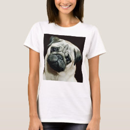 Camiseta Estilo branco preto, Pug bonito, T-Shirt