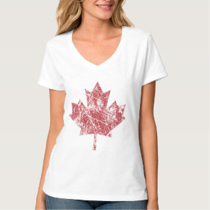 Camiseta Estilo canadense CANADÁ do Grunge da folha de