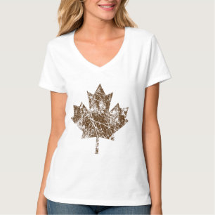 Camiseta Estilo canadense CANADÁ do Grunge da folha de