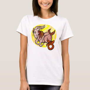 Camiseta Estilo Capricórnio Pintura com Símbolo dos anos 70
