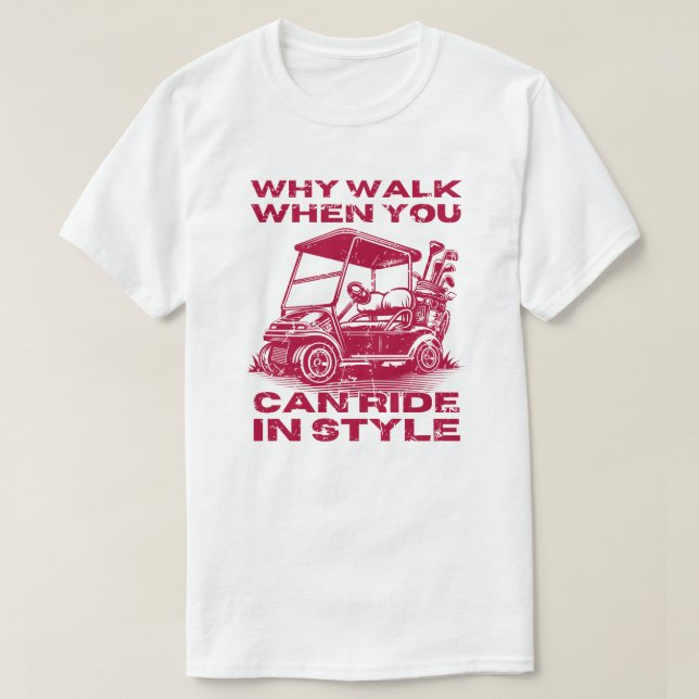 Camiseta Estilo Carrinho De Golfe Engraçado (Frente do Design)