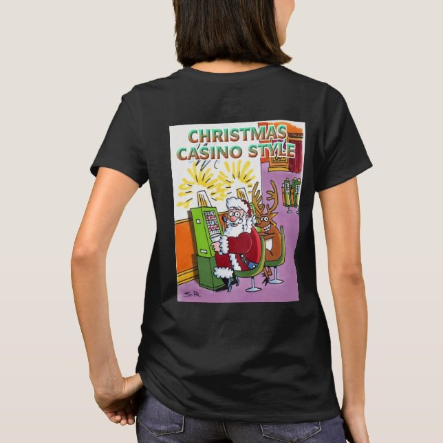Camiseta Estilo Casino de Natal - mulheres pretas - camiset (Verso)