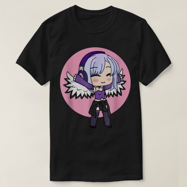 Camiseta Estilo Chibi Bonito, Menina De Animação Kawaii Com (Frente do Design)