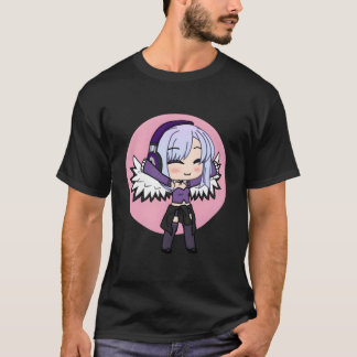 Camiseta Estilo Chibi Kawaii Anime com Asas